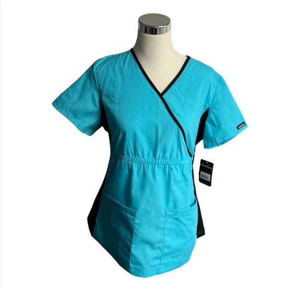Cherokee Women's Infinity Mock Wrap Scrubs Top - Picture 2 of 12